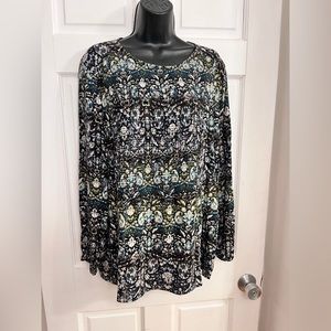 J. Jill Rayon Top Ruched Paisley Ikat size L